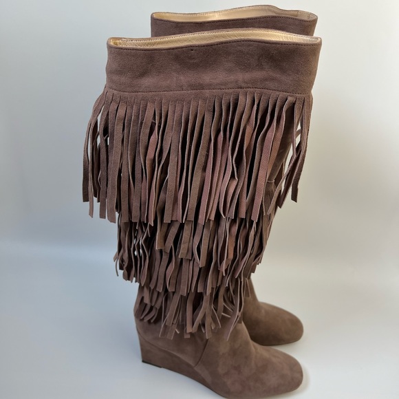 BRUNO MAGLI Fringed suede knee-high boots size 37 - Picture 4 of 16